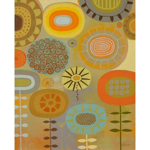 Retro Bloom 1 Black Modern Wood Framed Art Print by Faust, Richard