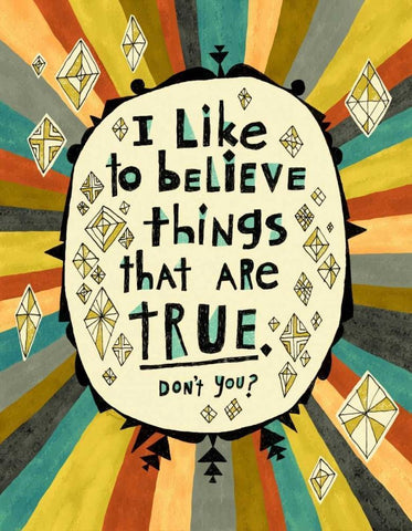 Belief White Modern Wood Framed Art Print with Double Matting by Faust, Richard