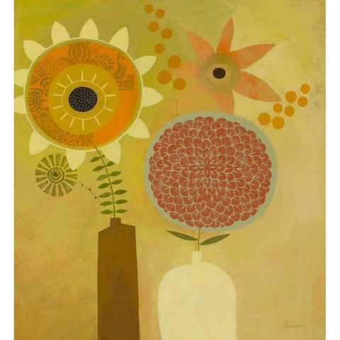 Todays Bouquet 1 Black Modern Wood Framed Art Print by Faust, Richard