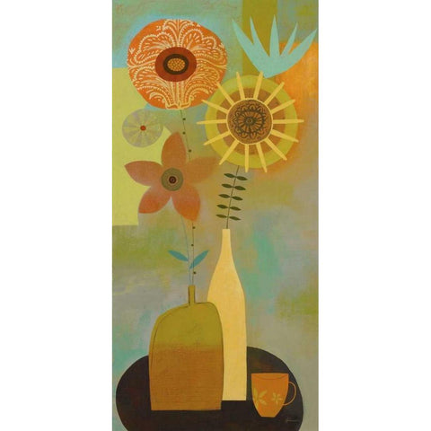 Todays Bouquet 2 White Modern Wood Framed Art Print by Faust, Richard