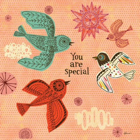 Birdie Bliss 1 Black Modern Wood Framed Art Print with Double Matting by Faust, Richard