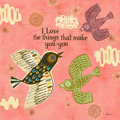 Birdie Bliss 2 White Modern Wood Framed Art Print by Faust, Richard