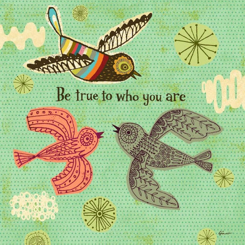 Birdie Bliss 3 White Modern Wood Framed Art Print with Double Matting by Faust, Richard