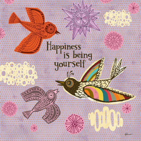 Birdie Bliss 4 Black Modern Wood Framed Art Print with Double Matting by Faust, Richard