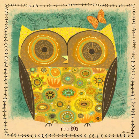 You Hoo White Modern Wood Framed Art Print by Faust, Richard