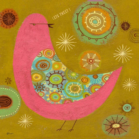 Little Tweet 1 White Modern Wood Framed Art Print by Faust, Richard