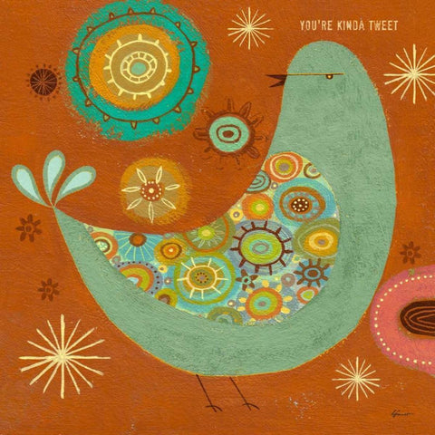 Little Tweet 2 Black Modern Wood Framed Art Print by Faust, Richard