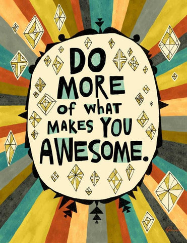 Awesome Words 1 White Modern Wood Framed Art Print with Double Matting by Faust, Richard