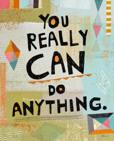 Awesome Words 4 White Modern Wood Framed Art Print with Double Matting by Faust, Richard