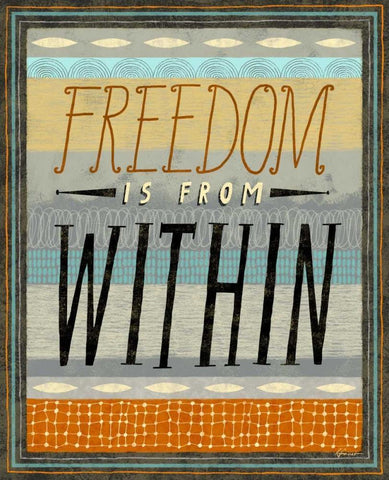 Awesome Words 5 White Modern Wood Framed Art Print with Double Matting by Faust, Richard