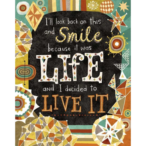 Awesome Words 6 Black Modern Wood Framed Art Print with Double Matting by Faust, Richard