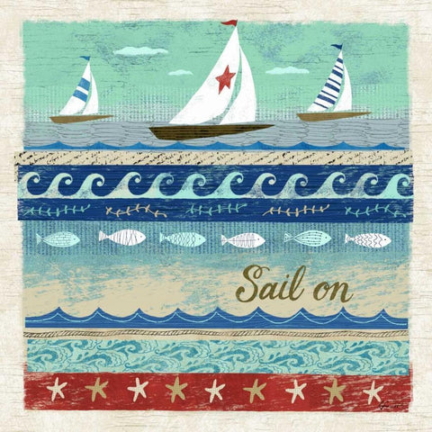 Beach Travel 3 White Modern Wood Framed Art Print with Double Matting by Faust, Richard