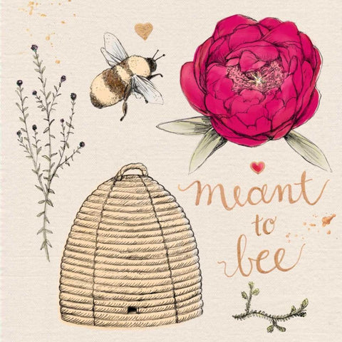 Meant To Bee Black Modern Wood Framed Art Print with Double Matting by Elliot, Kerri