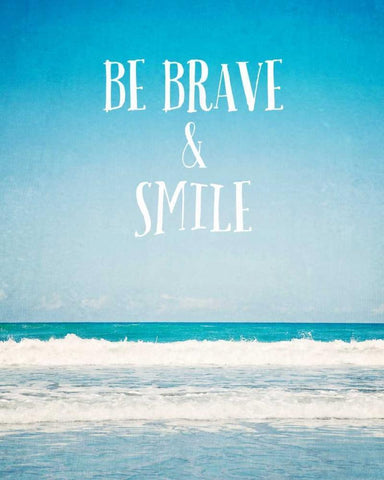 Be Brave and Smile Black Ornate Wood Framed Art Print with Double Matting by Susannah Tucker Photography