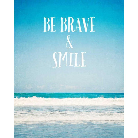 Be Brave and Smile Black Modern Wood Framed Art Print by Susannah Tucker Photography