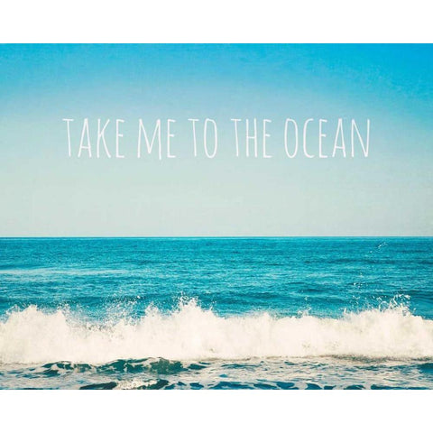 Take Me To The Ocean White Modern Wood Framed Art Print by Susannah Tucker Photography