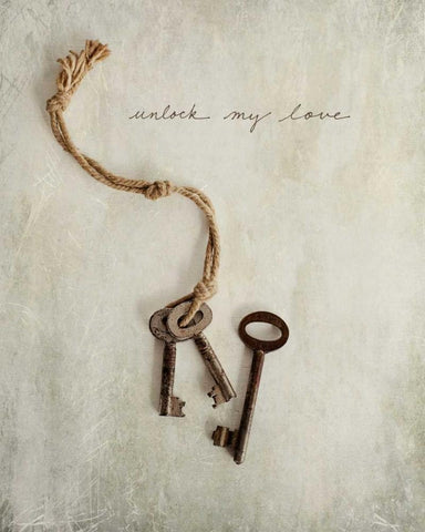 Unlock My Love Black Ornate Wood Framed Art Print with Double Matting by Susannah Tucker Photography