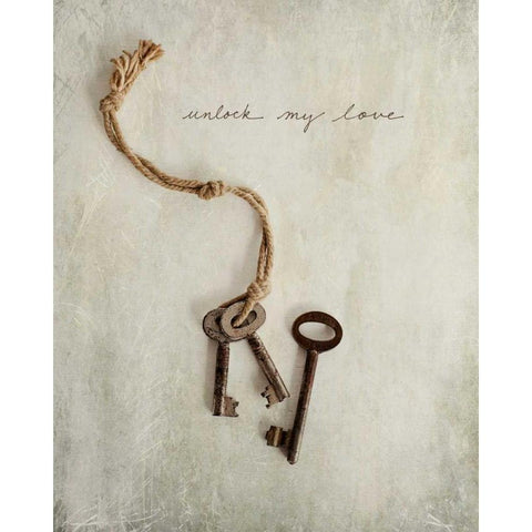 Unlock My Love Gold Ornate Wood Framed Art Print with Double Matting by Susannah Tucker Photography
