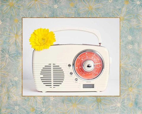 Back In Time White Radio_border White Modern Wood Framed Art Print with Double Matting by Susannah Tucker Photography