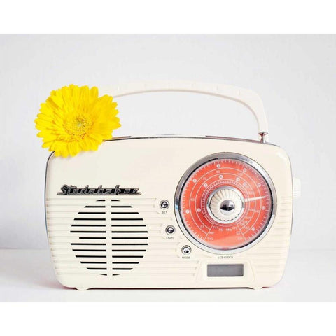 Back In Time White Radio Gold Ornate Wood Framed Art Print with Double Matting by Susannah Tucker Photography