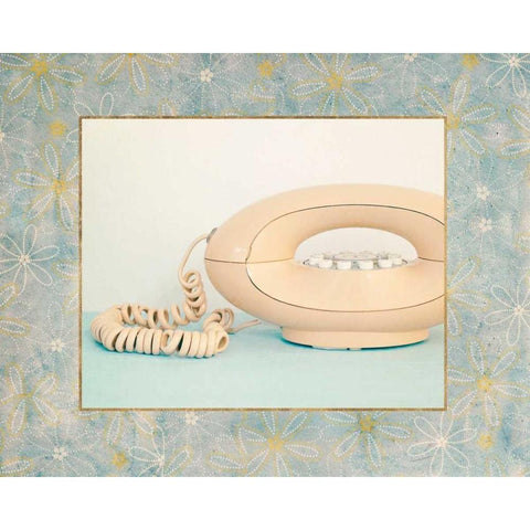 Back In Time Pink Phone_border Black Modern Wood Framed Art Print by Susannah Tucker Photography