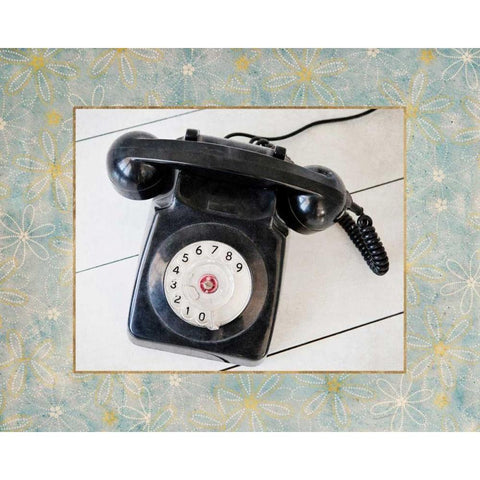 Back In Time Black Telephone_border White Modern Wood Framed Art Print by Susannah Tucker Photography