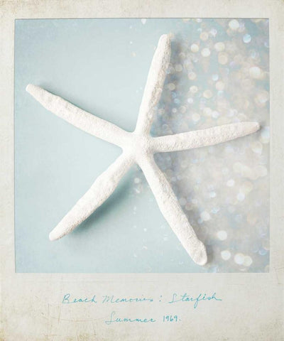 Beach Memories Starfish Black Ornate Wood Framed Art Print with Double Matting by Susannah Tucker Photography