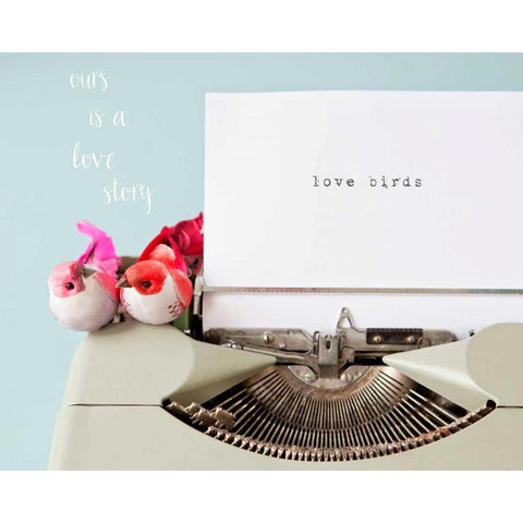 Love Story Love Birds Black Modern Wood Framed Art Print with Double Matting by Susannah Tucker Photography