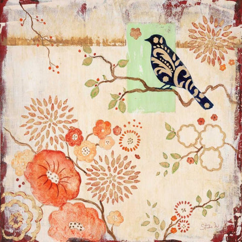 Darling Birds 2 Gold Ornate Wood Framed Art Print with Double Matting by Studio M