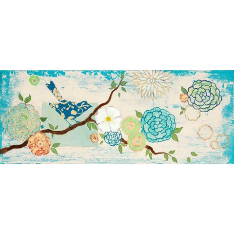 Heavenly Birds  White Modern Wood Framed Art Print by Studio M