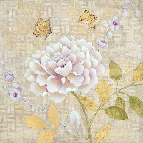Chinoiserie Garden 2 Black Modern Wood Framed Art Print with Double Matting by Studio M