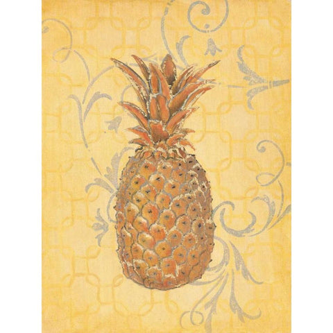 Estate Pineapple 1 Black Modern Wood Framed Art Print with Double Matting by Studio M