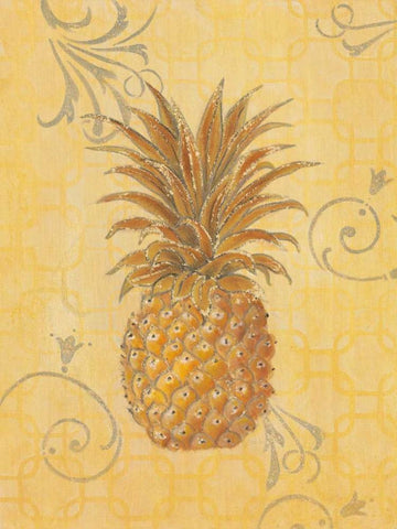 Estate Pineapple 2 Black Ornate Wood Framed Art Print with Double Matting by Studio M