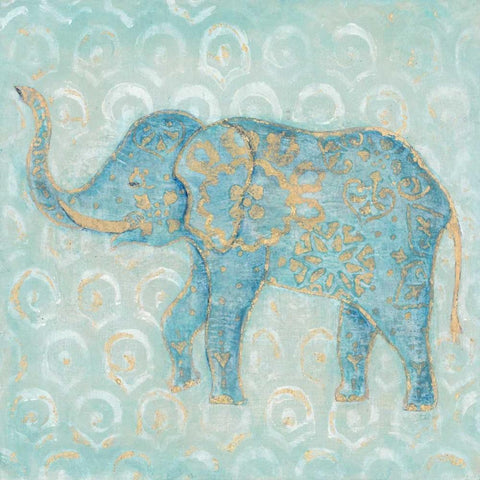 STRENGTH ELEPHANT White Modern Wood Framed Art Print with Double Matting by Studio M