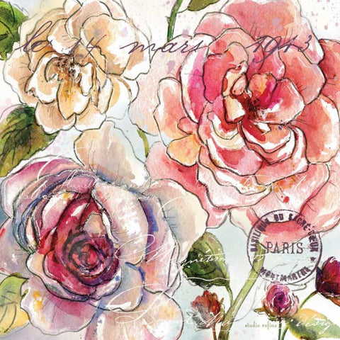 Flora Bella 2 Gold Ornate Wood Framed Art Print with Double Matting by Studio Rofino