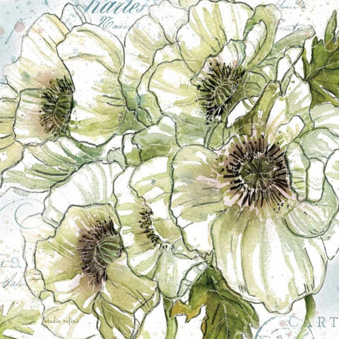 Bliss Bouquet 1 Gold Ornate Wood Framed Art Print with Double Matting by Studio Rofino