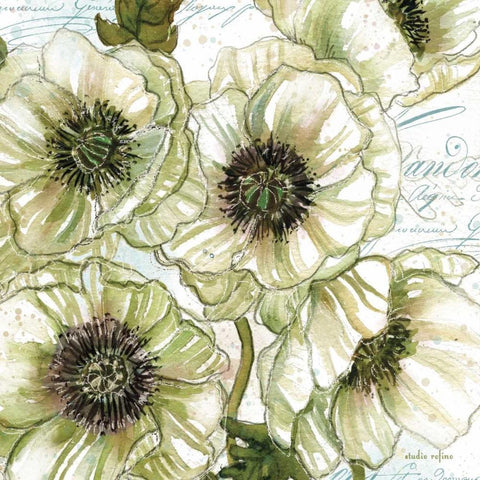 Bliss Bouquet 2 Gold Ornate Wood Framed Art Print with Double Matting by Studio Rofino