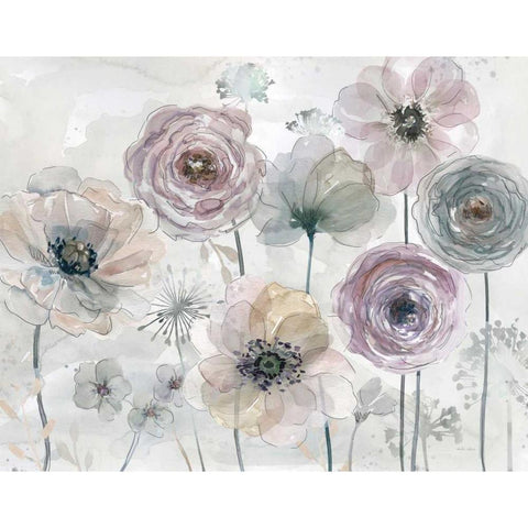 Translucent Petals Gold Ornate Wood Framed Art Print with Double Matting by Studio Rofino