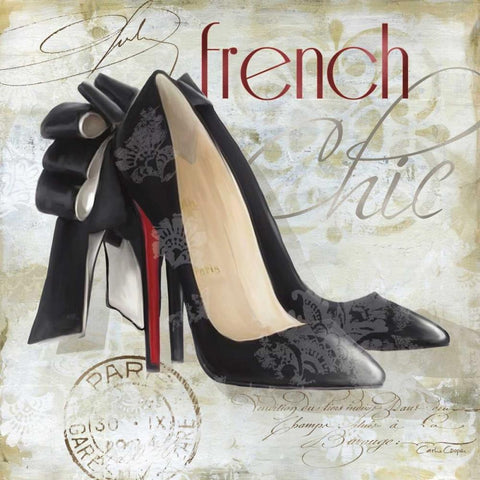 Paris Soles 1 Gold Ornate Wood Framed Art Print with Double Matting by Cooper, Carlie