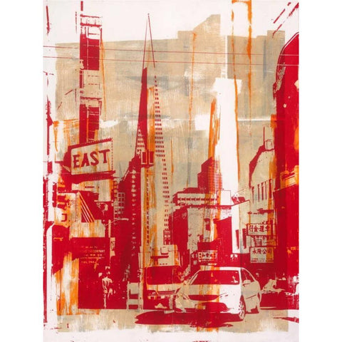 Urban Collage Downtown Gold Ornate Wood Framed Art Print with Double Matting by Fainelli, Deanna