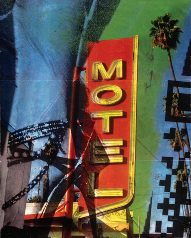 Urban Collage Motel Black Ornate Wood Framed Art Print with Double Matting by Fainelli, Deanna