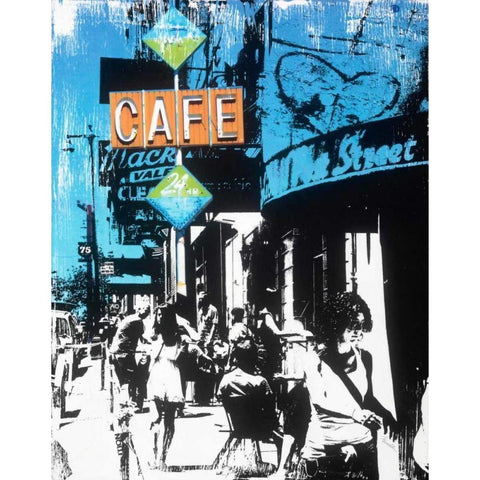 Urban Collage Street Scene White Modern Wood Framed Art Print by Fainelli, Deanna