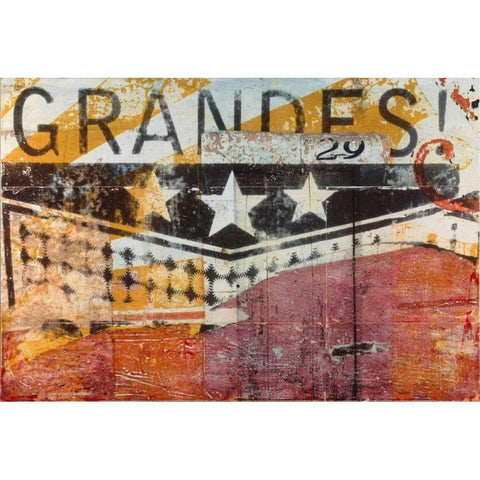 Urban Collage Grande Black Modern Wood Framed Art Print with Double Matting by Fainelli, Deanna