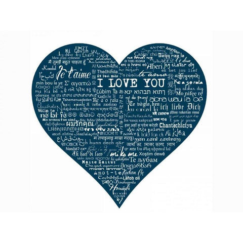 As The French Say-Blue Heart Black Modern Wood Framed Art Print by De Lauzun, Marion