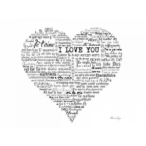 As The French Say-Heart Black Modern Wood Framed Art Print by De Lauzun, Marion