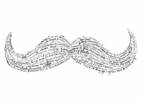 As The French Say-Moustache Black Ornate Wood Framed Art Print with Double Matting by De Lauzun, Marion