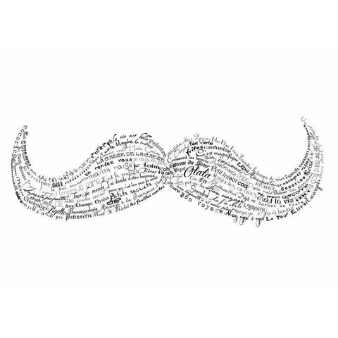 As The French Say-Moustache Gold Ornate Wood Framed Art Print with Double Matting by De Lauzun, Marion