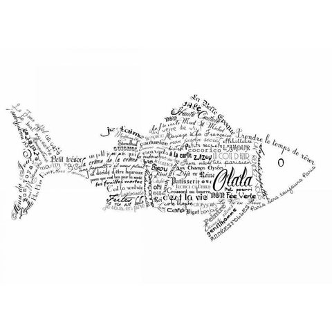 As The French Say-Fish Gold Ornate Wood Framed Art Print with Double Matting by De Lauzun, Marion