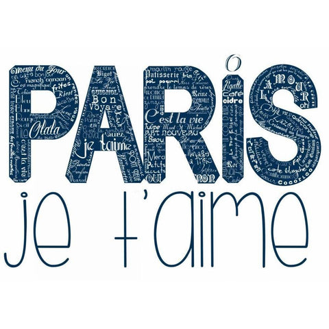 As The French Say-Blue Paris Black Modern Wood Framed Art Print with Double Matting by De Lauzun, Marion