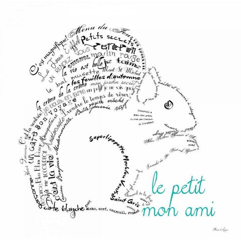 Le Petit Mon Ami Squirrel Gold Ornate Wood Framed Art Print with Double Matting by De Lauzun, Marion